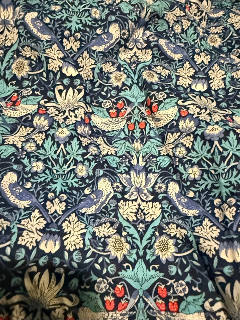 liberty of London Blue Floral Baby Frock with Matching Bloomer. 18 months size.